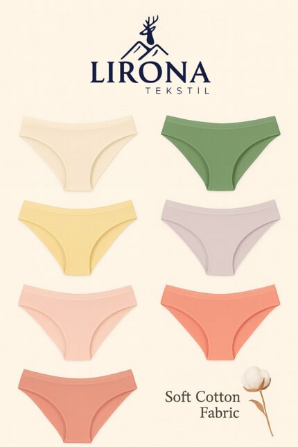 Kadın 7'li Paket Pamuklu Esnek Slip Bikini Külot Seti