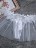 Kadın Beyaz Özel Açık Tül Fırfırlı Tütü Külot