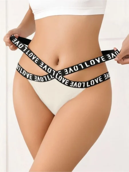 Lirona Kadın Fantezi Külot Kurdele Model 1028 - Beyaz