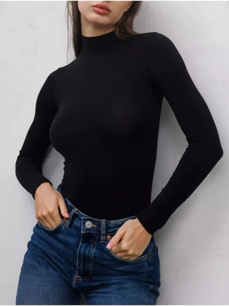 Lirona Pamuklu Tesettür Body - Siyah