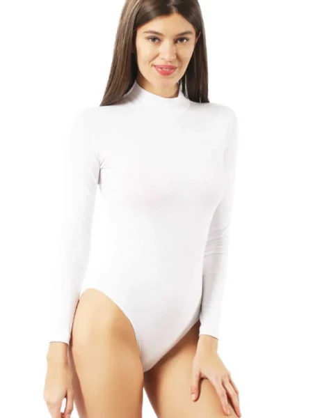 Lirona Pamuklu Tesettür Body - Beyaz