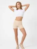 Lirona Kadın Seamless Dikişsiz Boxer İz Yapmayan Esnek Basic Şort Tayt - Bej